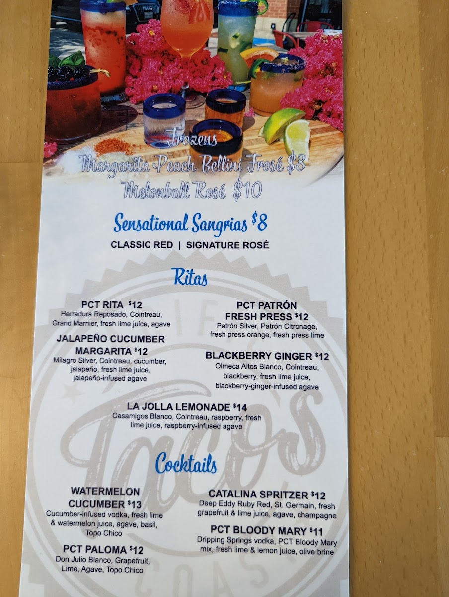 Pacific Coast Tacos Menu - Image 2